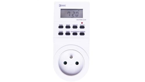 EMOS Digitaler Timer 24h Digitalschaltsteckdose TS-EF1 - 3680 W, 8 Programme, 8 Schaltzeiten pro Tag von EMOS