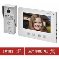Video-Türsprechanlage, wasserdichte Kamera mit Nachtsicht, Monitor mit 7'' LCD-Farbdisplay, einfache 2-Draht-Installation, H2050 - Emos von EMOS