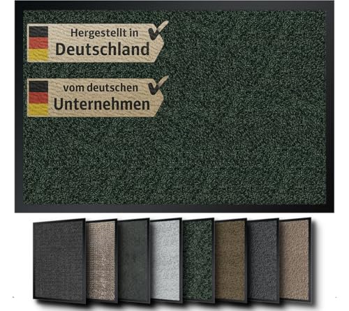 EMPA® Hochwertige Fußmatte, Made in Germany, 40x60cm, Moosgrün, für Innen & Außen, robust - waschbar - umweltfreundlich, flach & wasserdicht, von EMPA