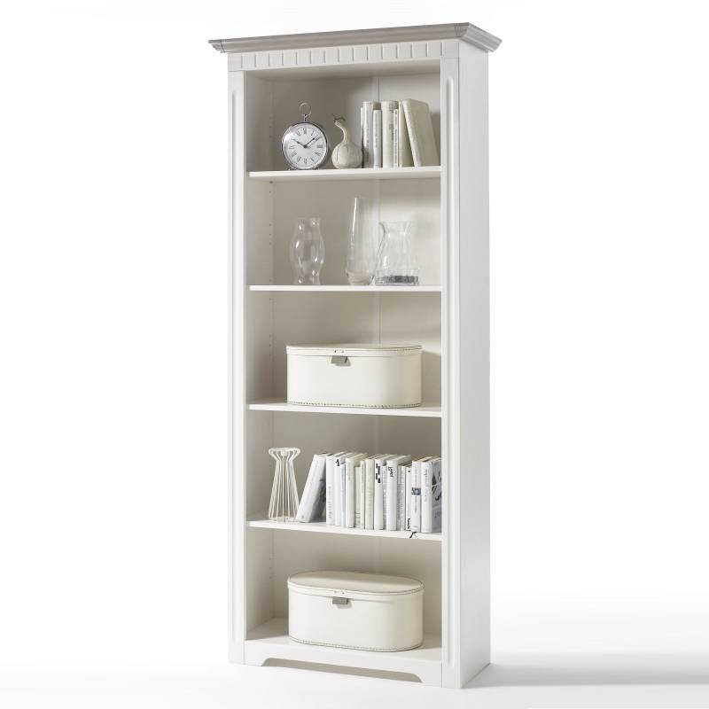 Bücherregal Massivholz weiß CORDOBA von Empinio24