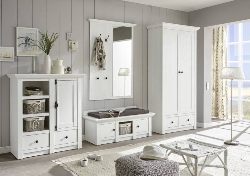 Garderoben-Set 354 cm 4-teilig weiß Pinie WALES Nr. 4 von Empinio24