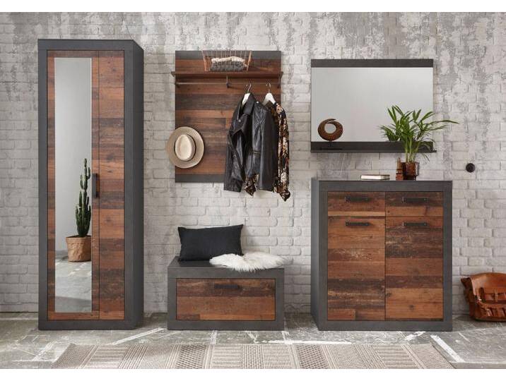 Garderoben-Set 5-teilig mit Schrank und Kommode used-look QUEENS Garderoben-Set 5-teilig mit Schrank und Kommode used-look QUEENS von EMPINIO24