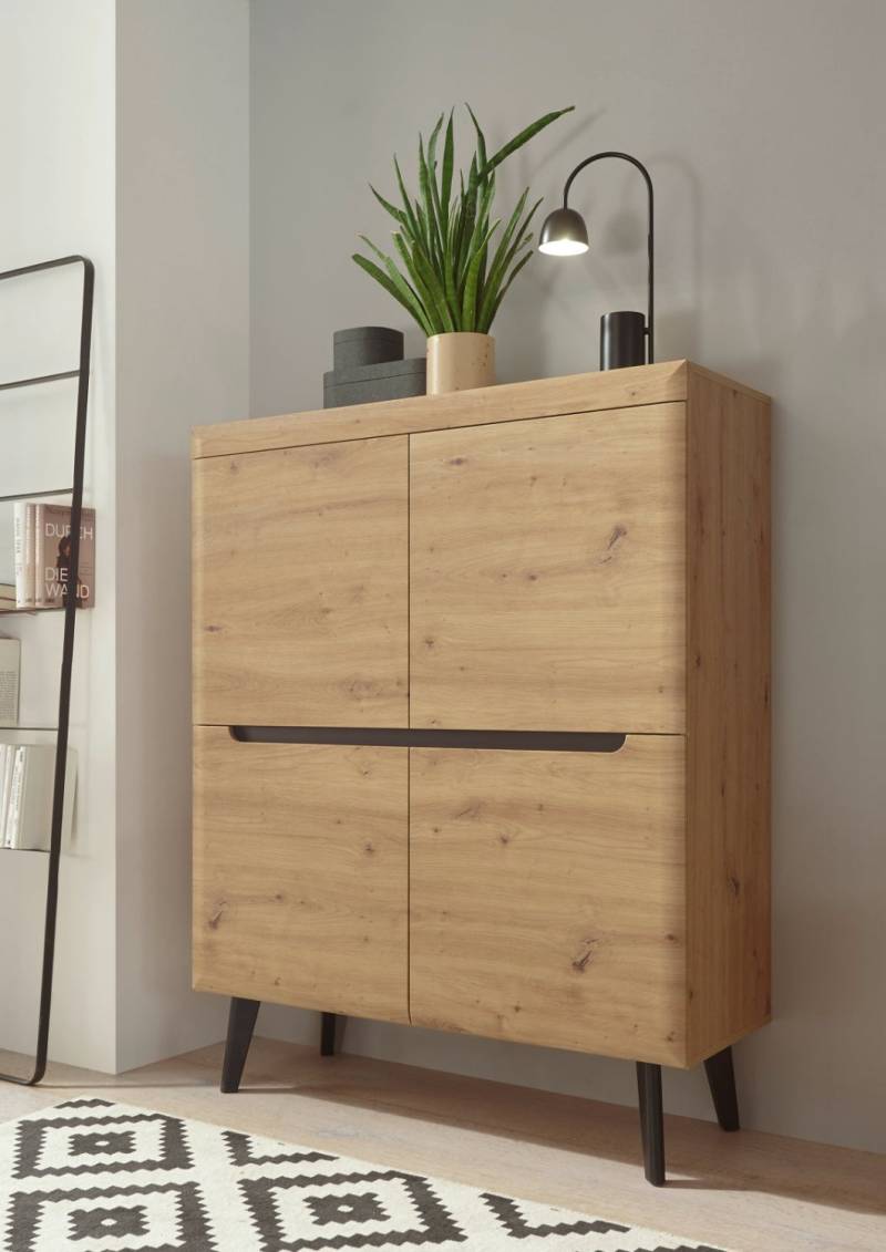 Highboard 107 cm 4-türig Eiche Tonder von Empinio24