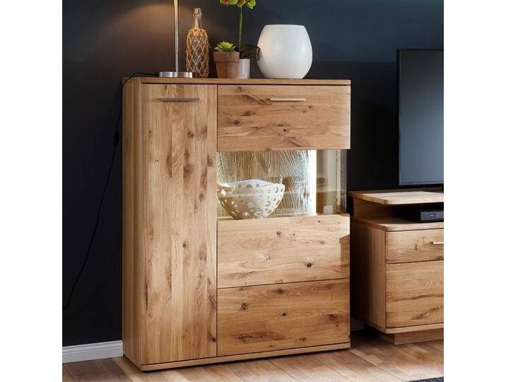 Highboard Eiche bianco teilmassiv 90 cm links Santa Fe von EMPINIO24