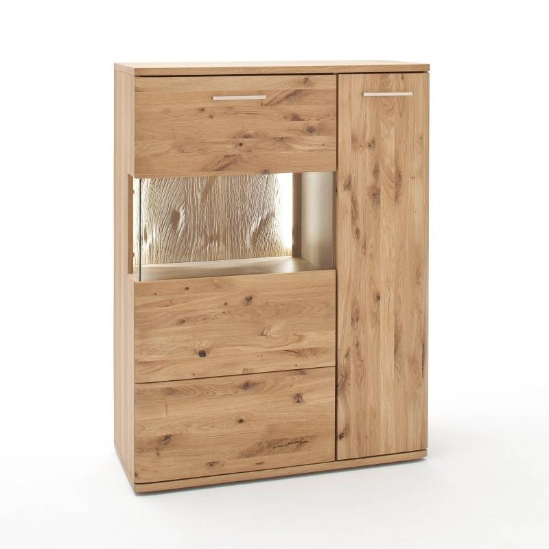 Highboard Eiche bianco teilmassiv 90 cm rechts Santa Fe von Empinio24
