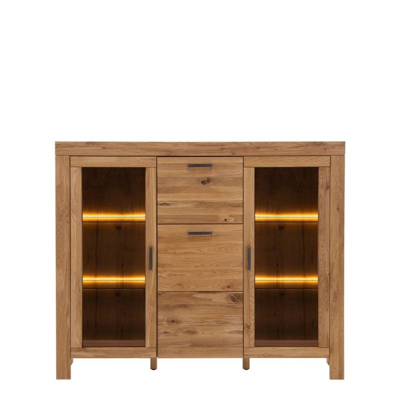 Highboard mit 3 Türen Eiche teilmassiv Andria von Empinio24