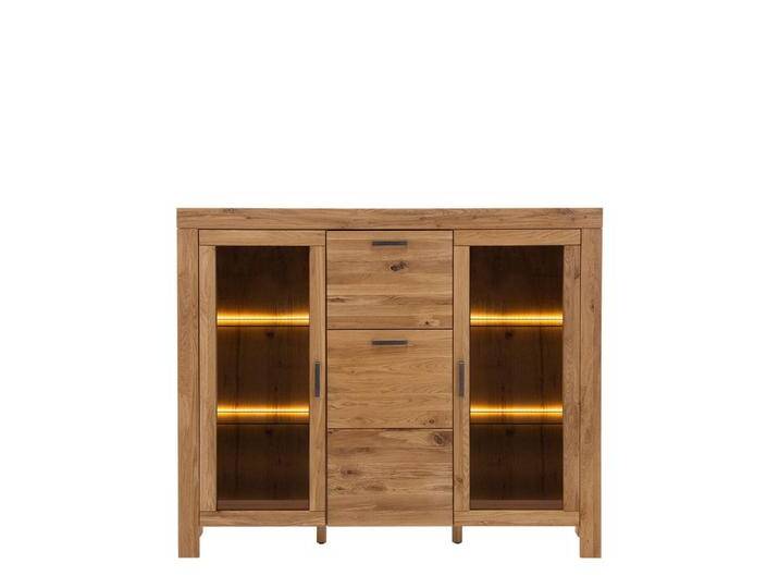 Highboard mit 3 Türen Eiche teilmassiv Andria Highboard mit 3 Türen Eiche teilmassiv Andria von EMPINIO24