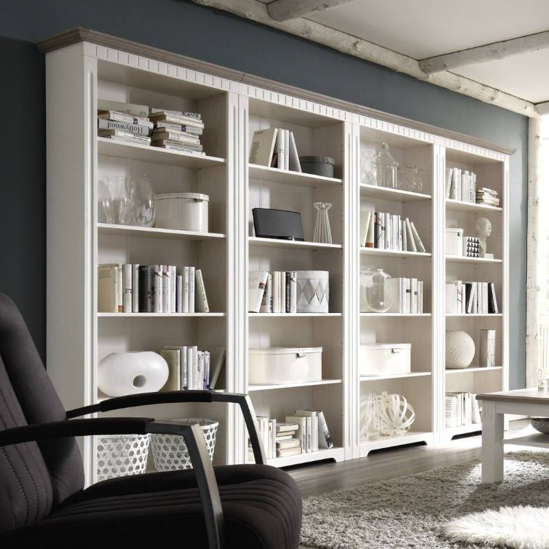 Regalwand Massivholz weiß 321 cm CORDOBA von Empinio24