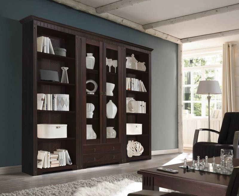 Regalwand kolonial Vitrinenschrank Kiefer 262 cm Cordoba von Empinio24