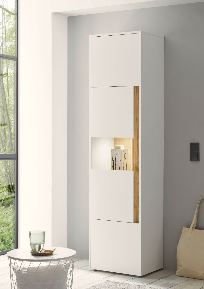 Vitrine 50x197 cm Eiche Weiss 3-türig BOSTON Vitrine 50x197 cm Eiche Weiss 3-türig BOSTON von Empinio24