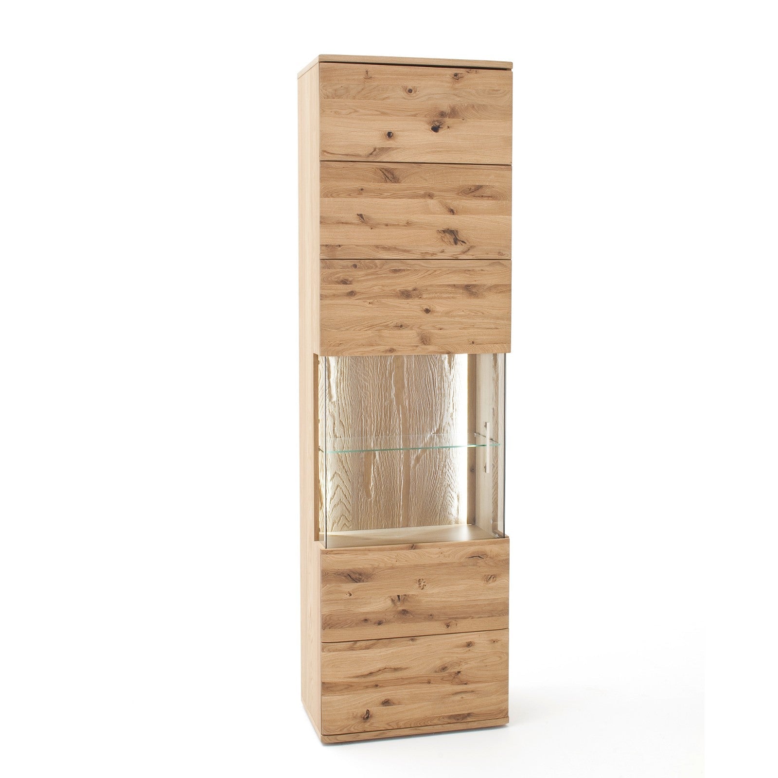 Vitrine Eiche bianco teilmassiv 60 cm links Santa Fe von EMPINIO24