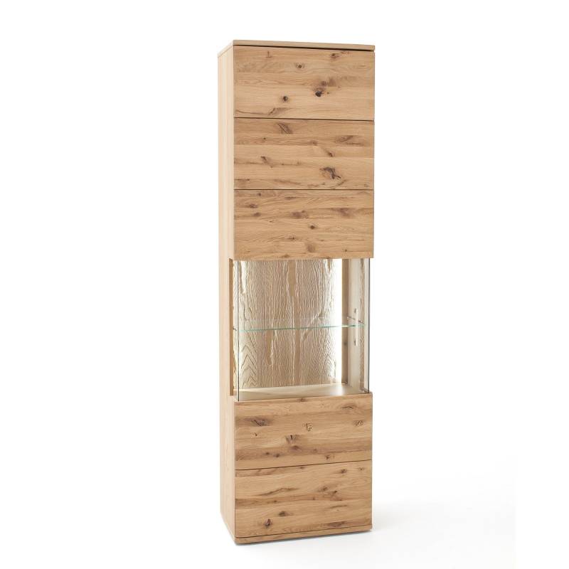 Vitrine Eiche bianco teilmassiv 60 cm links Santa Fe von Empinio24