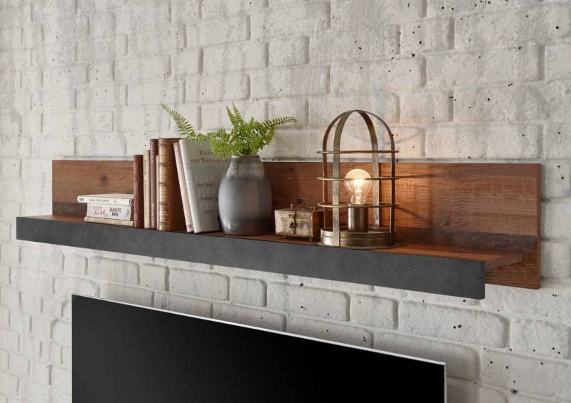 Wandboard 153x23 cm mit 1x Ablageboden used-look QUEENS von Empinio24