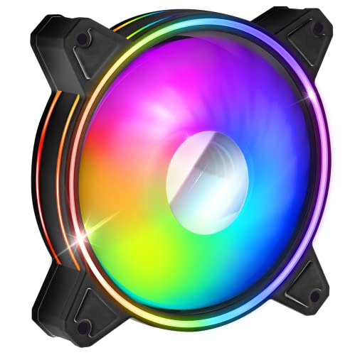 EMPIRE GAMING - Gehäuselüfter für PC Gamer Mirror 1x120 mm – Hoher Luftstrom – RGB Adressierbare LED PWM 3 Pin 5 V Dual Loop – Leise Kühlung – Schwarz von EMPIRE GAMING