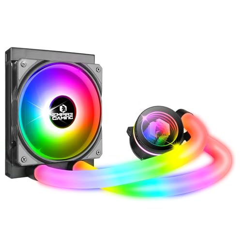 EMPIRE GAMING Guardian P-W120 Watercooling AIO PC Gamer – CPU Kühlung Flüssigkeit ARGB 3 Pins 5V – 1x120MM – Intel LGA 1700/1200/115X/1366/2066/2011, AMD AM5/AM4 – Schwarz von EMPIRE GAMING
