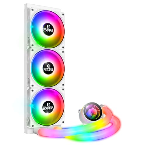 EMPIRE GAMING Guardian P-W360 Watercooling AIO PC Gamer – CPU Kühlung Flüssigkeit ARGB 3 Pins 5V – 3 x 120 mm – Intel LGA 1700/1200/115X/1366/2066/2011, AMD AM5/AM4 – Weiß von EMPIRE GAMING