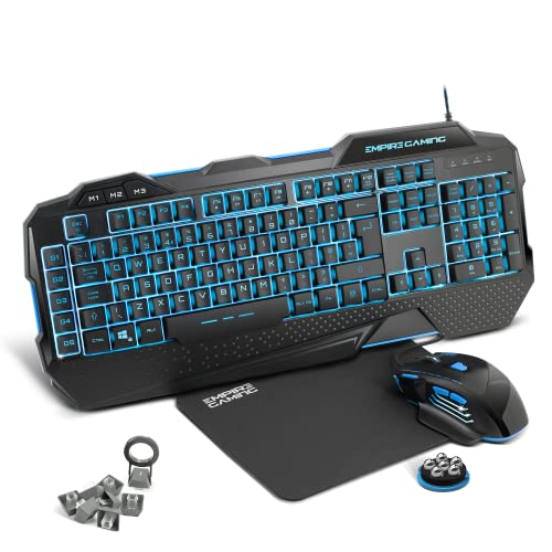 EMPIRE GAMING - Hellhounds PC Gaming Pack English- Keyboard Mouse Mousepad - Software programmable - LED RGB backlighting - 7200 DPI - Windows Compatible von EMPIRE GAMING