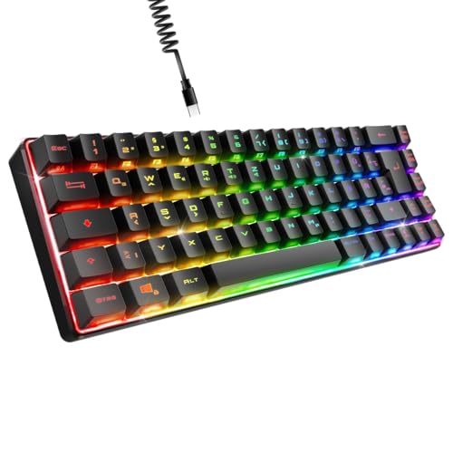 EMPIRE GAMING - K208 Kompakte TKL-Kabelgebundene Tastatur (DE-QWERTZ) 69 Tasten RGB - Abnehmbares USB Type C Kabel Plug & Play - PC/PS4/PS5/Xbox - 23 Anti-Ghosting-Tasten (Schwarz) von EMPIRE GAMING