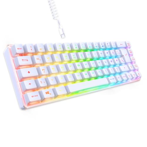 EMPIRE GAMING - K208 Kompakte TKL-Kabelgebundene Tastatur (DE-QWERTZ) 69 Tasten RGB - Abnehmbares USB Type C Kabel Plug & Play - PC/PS4/PS5/Xbox - 23 Anti-Ghosting-Tasten (Weiß) von EMPIRE GAMING