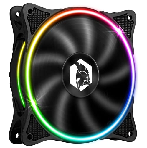 EMPIRE GAMING – PC-Gehäuselüfter Gamer 120MM - Hoher Luftstrom - RGB adressierbar LED PWM 3Pins 5Volt -Dual Loop - Leise - Kühlung 12CM - Schwarz von EMPIRE GAMING