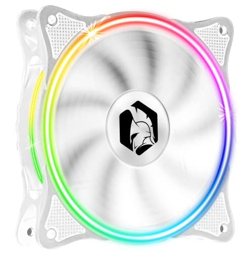 EMPIRE GAMING – PC-Gehäuselüfter Gamer 1x120MM - Hoher Luftstrom - RGB adressierbar LED PWM 3Pins 5Volt -Dual Loop - Leise - Kühlung 12CM - Weiß von EMPIRE GAMING