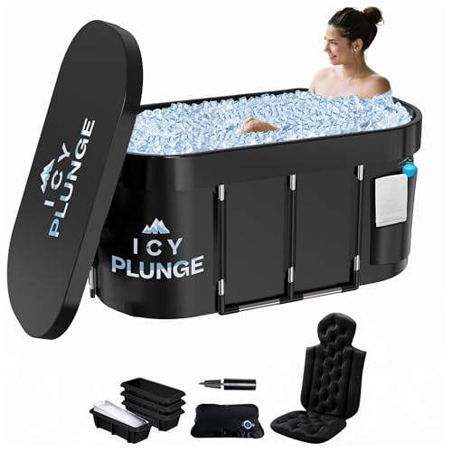 IcyPlunge Cold Plunge Tub – 140+ Gallonen Ice Plunge für Sportler & Erwachsene, Erholung & Entzündungslinderung, Eisbadewanne mit Wasser & Filterbehandlungen, XXL Oval Größe von EMPIRE TRADING & COMMERCE
