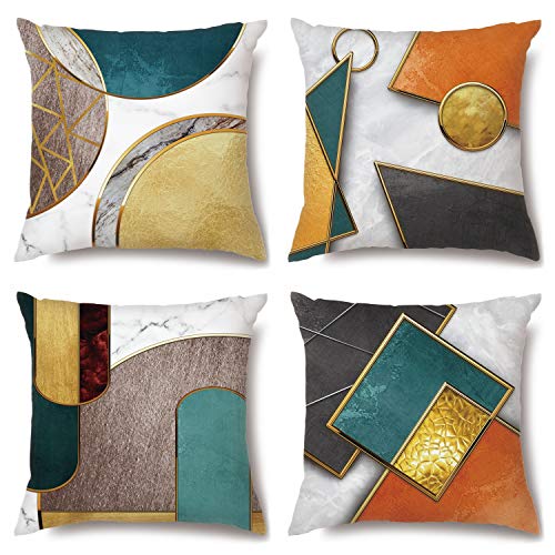 EMPO 4 Stück geometrische dekorative Kissenbezüge im Vintage-Stil, 45,7 x 45,7 cm, für Wohnzimmer, Couch und Bett (Nordisches A) von EMPO