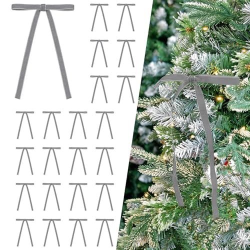 EMPOF Set mit 24 Samtschleifen für Weihnachtsbaum, rustikale Samtschleifen, Weihnachtsbaumschmuck, Weihnachtsdekoration, Heimdekoration für Kranz, Kaminsims, Geschenkverpackung, Urlaubsdekoration EMPOF Set mit 24 Samtschleifen für Weihnachtsbaum, rustikale Samtschleifen, Weihnachtsbaumschmuck, Weihnachtsdekoration, Heimdekoration für Kranz, Kaminsims, Geschenkverpackung, Urlaubsdekoration von EMPOF