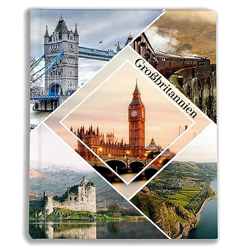 Urlaubsfotoalbum: Grossbritannien, Fototasche für Fotos, Taschen-Fotohalter für lose Blätter, Urlaub Grossbritannien, Handgemachte Fotoalbum (15x21 | für 60 Fotos) von EMPOL