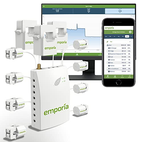 2- oder 3-Phasen-Smart-Home-Energiemonitor Echtzeit-Stromüberwachungszähler | Solar-/Netzmessung von EMPORIA ENERGY