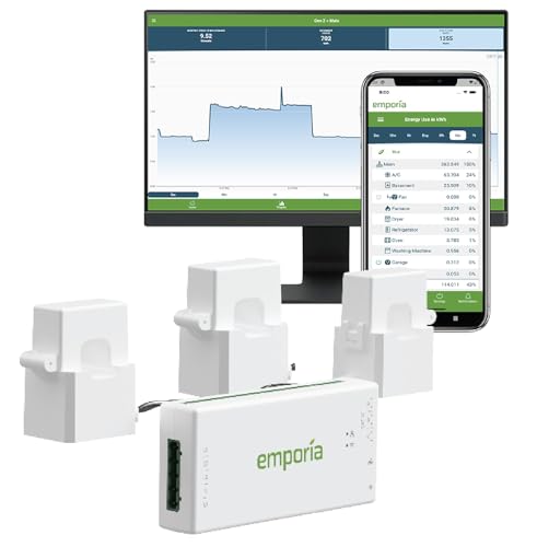 Emporia Vue 3 3-Phasen Smart Home Energy Monitor – Gerät zur Haus- und Gebäudeautomatisierung mit Echtzeit-Stromverbrauchsanzeige, Energiezähler, Solar- und Net-Metering Emporia Vue 3 3-Phasen Smart Home Energy Monitor – Gerät zur Haus- und Gebäudeautomatisierung mit Echtzeit-Stromverbrauchsanzeige, Energiezähler, Solar- und Net-Metering von EMPORIA ENERGY