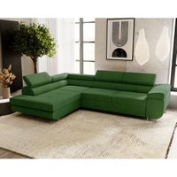Ecksofa 275 cm Sorlo - Sofa mit Schlaffunktion - verstellbare Kopfstützen, Ecksofa mit Bettkasten, Sofa L-Form - Ottomane links freistehend von EMPORIUS