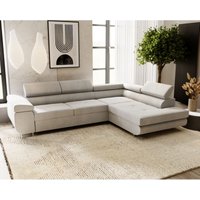Ecksofa 275 cm Sorlo - Sofa mit Schlaffunktion - verstellbare Kopfstützen, Ecksofa mit Bettkasten, Sofa L-Form - Ottomane rechts freistehend von EMPORIUS