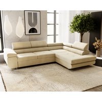 Ecksofa 275 cm Sorlo - Sofa mit Schlaffunktion - verstellbare Kopfstützen, Ecksofa mit Bettkasten, Sofa L-Form - Ottomane rechts freistehend von EMPORIUS