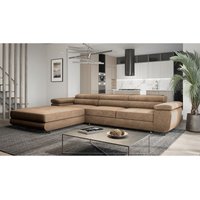 Ecksofa 280 cm Sorlo Twin - Sofa mit Schlaffunktion - Ottomane links freistehend, verstellbare Kopfstützen - Ecksofa mit Bettkasten, Sofa L-Form von EMPORIUS