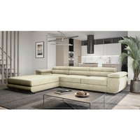 Ecksofa 280 cm Sorlo Twin - Sofa mit Schlaffunktion - Ottomane links freistehend, verstellbare Kopfstützen - Ecksofa mit Bettkasten, Sofa L-Form von EMPORIUS