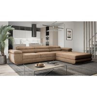 Ecksofa 280 cm Sorlo Twin - Sofa mit Schlaffunktion - Ottomane rechts freistehend, verstellbare Kopfstützen - Ecksofa mit Bettkasten, Sofa L-Form von EMPORIUS