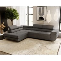 Ecksofa 275 cm Sorlo - Sofa mit Schlaffunktion - verstellbare Kopfstützen, Ecksofa mit Bettkasten, Sofa L-Form - Ottomane links freistehend von EMPORIUS