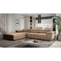 Ecksofa 280 cm Sorlo Twin - Sofa mit Schlaffunktion - Ottomane links freistehend, verstellbare Kopfstützen - Ecksofa mit Bettkasten, Sofa L-Form von EMPORIUS