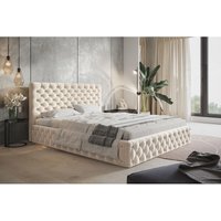 Polsterbett 160x200 Furis - Beige (Amor Velvet 4304) - Beige von EMPORIUS