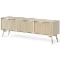 Emporius - TV-Schrank wood - TV-Tisch, TV-Lowboard - Modern Design - Gold Aluminium Griffen - Beige - Beige von EMPORIUS