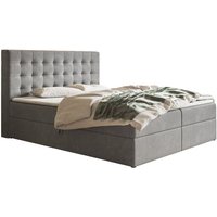 Jora Boxspringbett 140x200 cm, Doppelbett mit Bettkasten, Polsterbett mit Matratze - Grau (Jasmine 90) von EMPORIUS