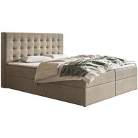 Jora Boxspringbett 180x200 cm, Doppelbett mit Bettkasten, Polsterbett mit Matratze - Beige (Jasmine 24) von EMPORIUS