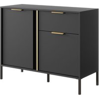 Kommode mit 2 Türen Daros - Sideboard mit Schubladen & Beinen - Wohnzimmerkommode 100 cm - Anthrazit von EMPORIUS
