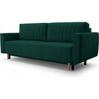 Schlafsofa mit Bettkasten Roli - Skandinavischer Stil - Klappsofa, Schlafcouch - Sofa mit Samtstoff (Grün - Trinity 28) von EMPORIUS