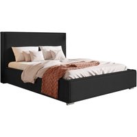 Sydney Polsterbett 180x200 cm - Doppelbett mit Lattenrost und Bettkasten, Schwarz (Amor Velvet 4322) von EMPORIUS