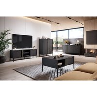 Wohnzimmerset Daros - Couchtisch, TV-Schrank, Kommode 153 cm & Kommode 120 cm - Wohnzimmer-Set, Modern Design - Anthrazit von EMPORIUS
