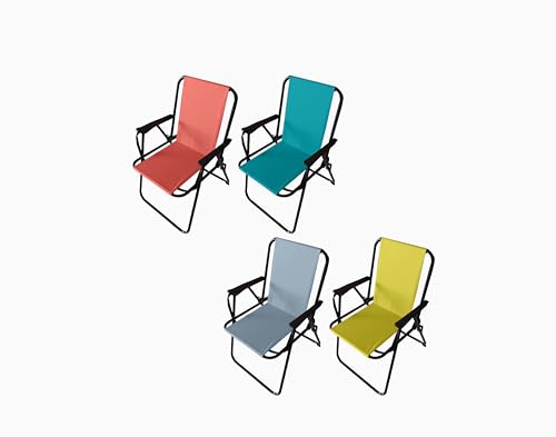 EMPOTEC Klappbarer Liegestuhl für Meer und Garten, Gestell aus Stahl, Stoff aus Polyester, Tragkraft 100 kg, verschiedene Farben von EMPOTEC