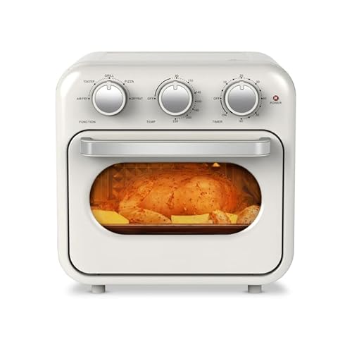 Heißluftfritteuse Superior Vintage Empotec Farbe Beige Backofen 230 Grad Garzeit-Timer 16 l Leistung 1200-1400 W Spannung 220-240 V Griffe Multifunktions-Lebensmitteltrockner Air Fryer Oven von EMPOTEC