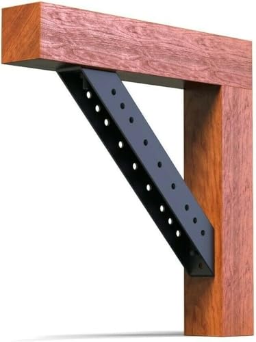 1 Stück in Profi-Qualität 4 mm Dicke Schwerlast Balkenverbinder, Holzverbinder, Eckenverbinder, Winkelverbinder, Pfostenverbinder, Profilverbinder schwarz (B: 60) von EMPULA